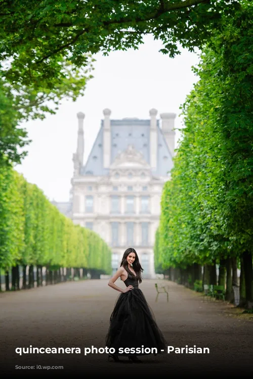 quinceanera photo session - Parisian garden