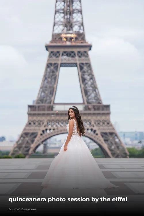 quinceanera photo session by the eiffel tower