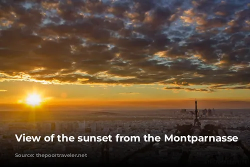 View of the sunset from the Montparnasse 56