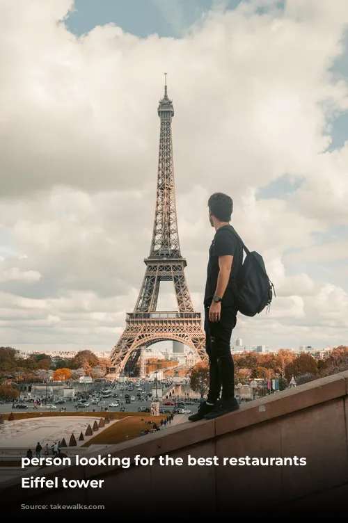 person looking for the best restaurants near Eiffel tower