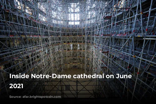 Inside Notre-Dame cathedral on June 16, 2021