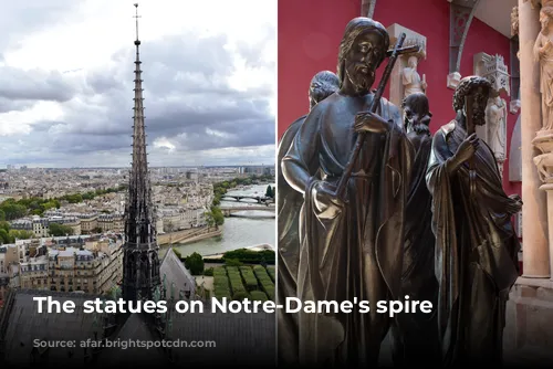 The statues on Notre-Dame's spire