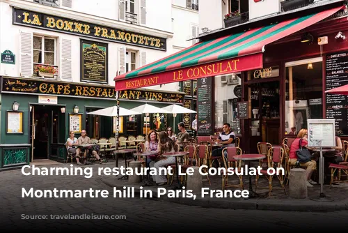 Charming restaurant Le Consulat on the Montmartre hill in Paris, France