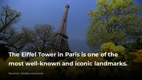 The Eiffel Tower in Paris is one of the world's most well-known and iconic landmarks.