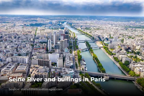 Seine River and builings in Paris