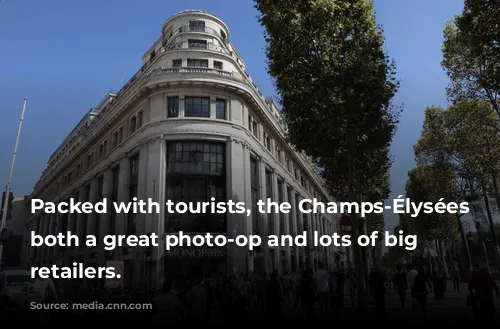 Packed with tourists, the Champs-Élysées offers both a great photo-op and lots of big fashion retailers.