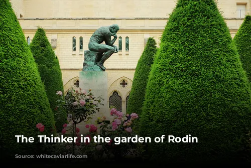 The Thinker in the garden of Rodin Museum.