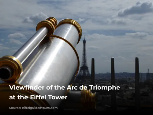 Viewfinder of the Arc de Triomphe pointed at the Eiffel Tower