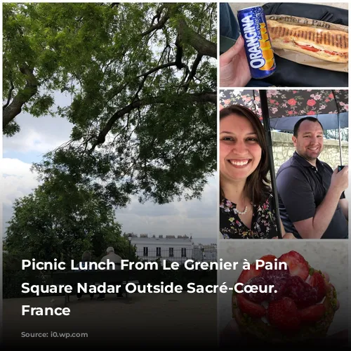 Picnic Lunch From Le Grenier à Pain at Square Nadar Outside Sacré-Cœur. Paris, France