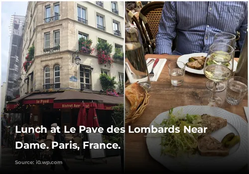 Lunch at Le Pave des Lombards Near Notre Dame. Paris, France.