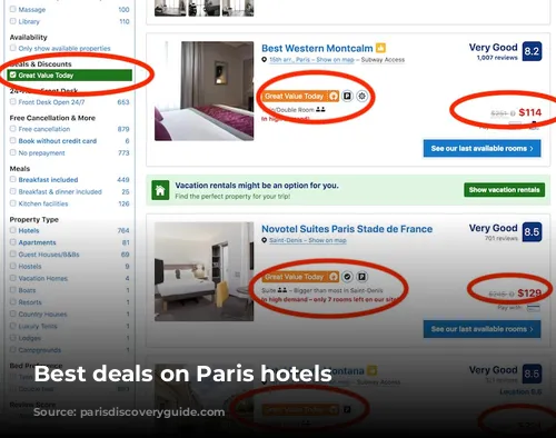 Best deals on Paris hotels