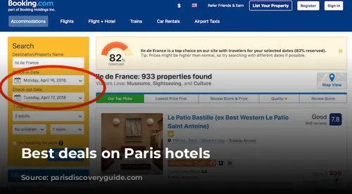 Best deals on Paris hotels