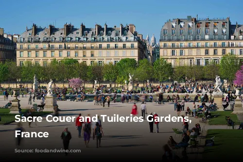 Sacre Couer and Tuileries Gardens, Paris, France