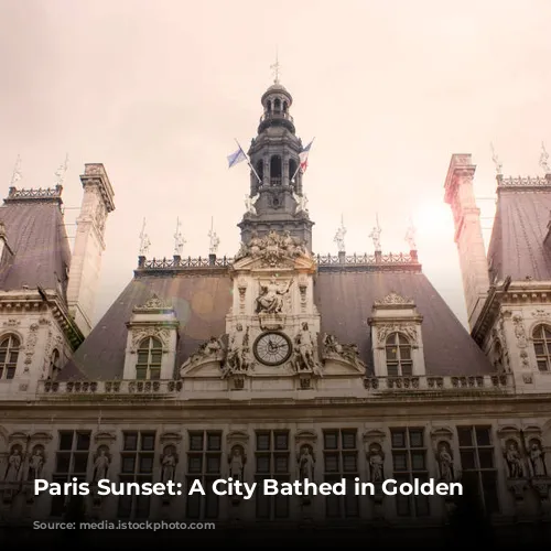 Paris Sunset:  A City Bathed in Golden Light