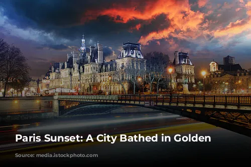 Paris Sunset:  A City Bathed in Golden Light