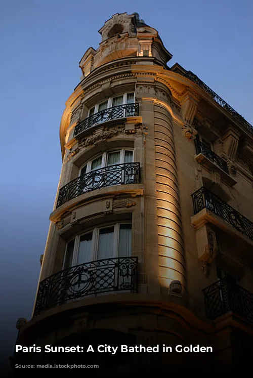 Paris Sunset:  A City Bathed in Golden Light