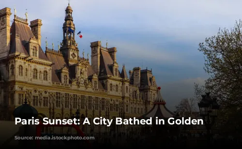 Paris Sunset:  A City Bathed in Golden Light