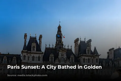 Paris Sunset:  A City Bathed in Golden Light