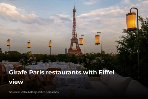 Girafe Paris restaurants with Eiffel Tower view