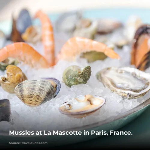 Mussles at La Mascotte in Paris, France.