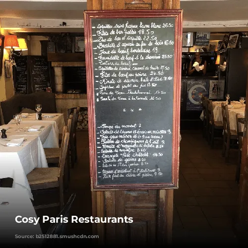 Cosy Paris Restaurants