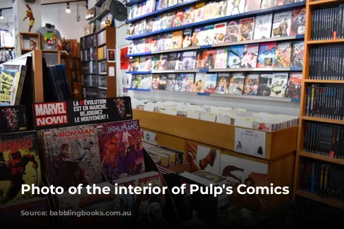 Photo of the interior of Pulp's Comics