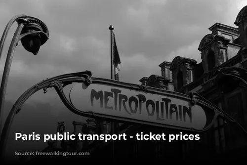 Paris public transport - ticket prices