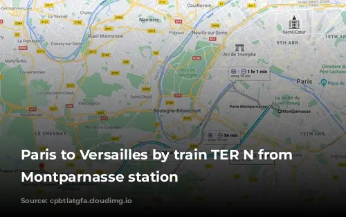 Paris to Versailles by train TER N from Paris Montparnasse station