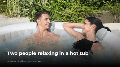 Two people relaxing in a hot tub