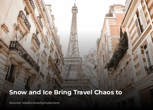 Snow and Ice Bring Travel Chaos to Paris