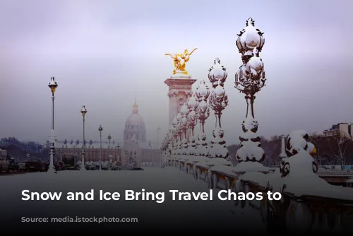 Snow and Ice Bring Travel Chaos to Paris