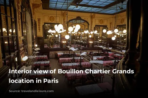 Interior view of Bouillon Chartier Grands Boulevards location in Paris