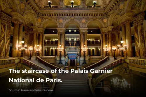 The staircase of the Palais Garnier Opéra National de Paris.