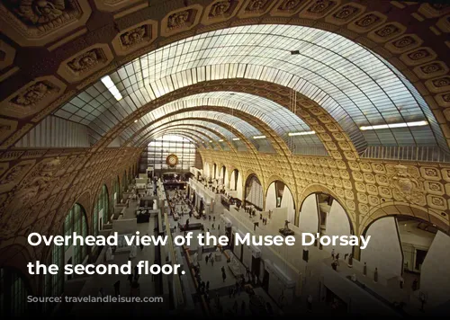 Overhead view of the Musee D'orsay from the second floor.