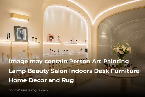 Image may contain Person Art Painting Cup Lamp Beauty Salon Indoors Desk Furniture Table Home Decor and Rug