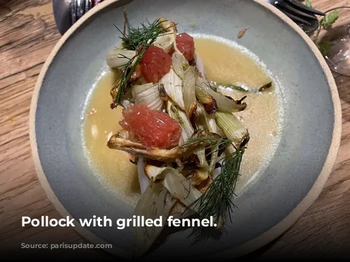 Pollock with grilled fennel.