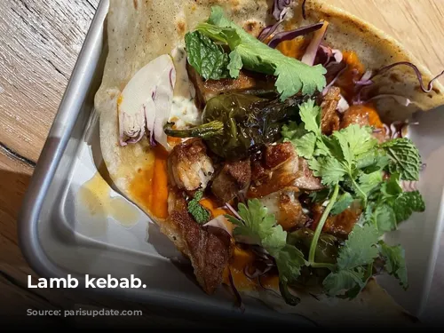 Lamb kebab.