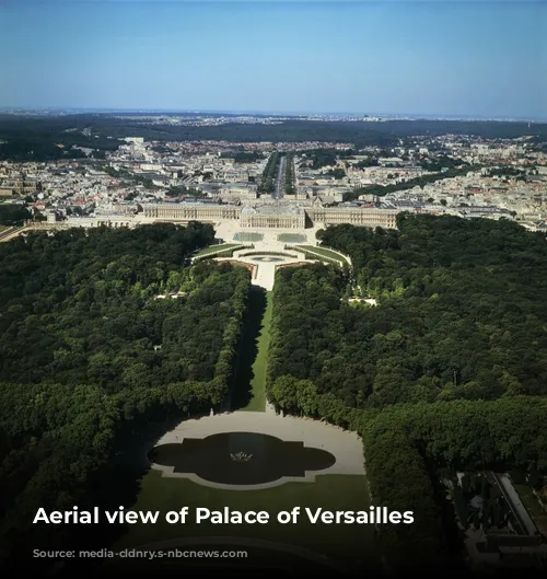 Aerial view of Palace of Versailles 