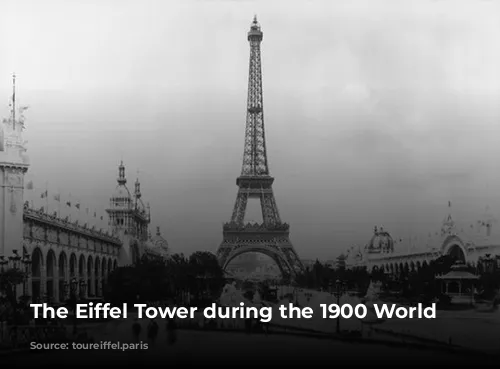 The Eiffel Tower during the 1900 World Exhibition