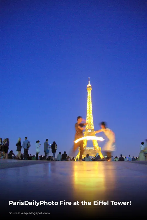 ParisDailyPhoto Fire at the Eiffel Tower!