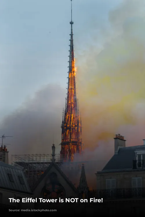 The Eiffel Tower is NOT on Fire!