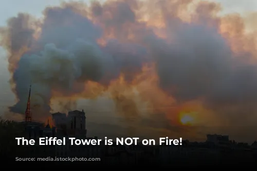 The Eiffel Tower is NOT on Fire!