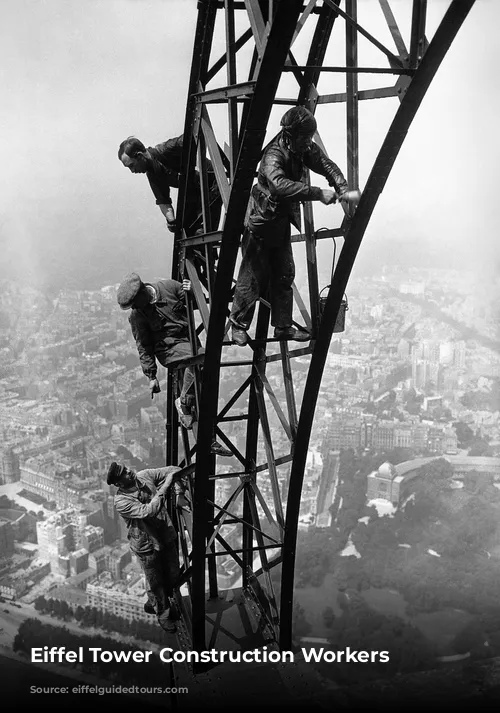 Eiffel Tower Construction Workers