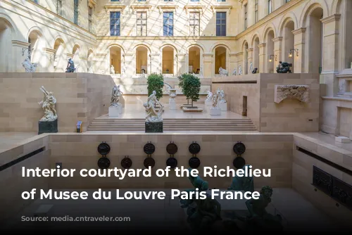 Interior courtyard of the Richelieu Section of Musee du Louvre Paris France