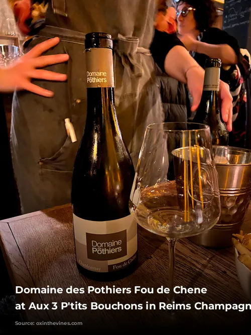 Domaine des Pothiers Fou de Chene 2022 at Aux 3 P'tits Bouchons in Reims Champagne