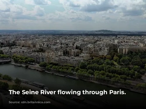 The Seine River flowing through Paris.