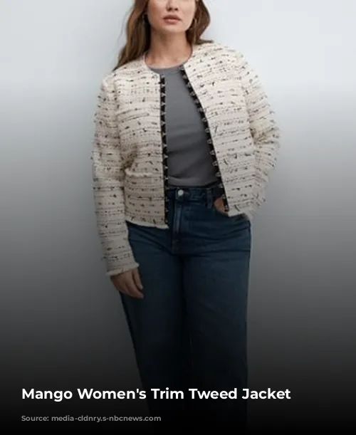 Mango Women's Trim Tweed Jacket