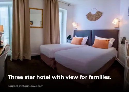 Three star hotel with view for families.