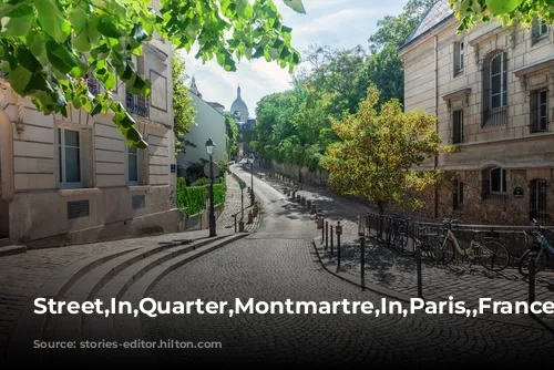 Street,In,Quarter,Montmartre,In,Paris,,France.